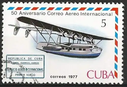 Cuba 1977 - Mi 2250 - YT 2028 - Wasserflugzeug "American Clipper"