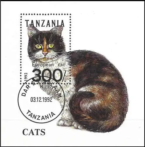 Tansania 1992 - Mi BL 201 - YT BF 205 - Katze