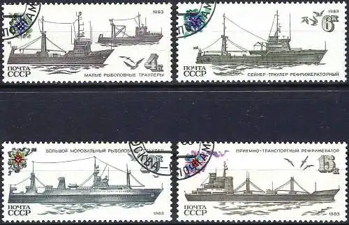 Russland 1983 - Mi 5287/90 - YT 5010/13 - Fischerboot ( Bateau de pêche - Fishing boat )