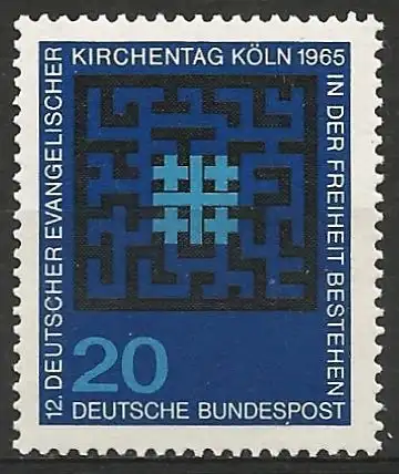 BDR 1965 - Mi 480 - YT 347 - Tag der evangelischen Kirche - MNH