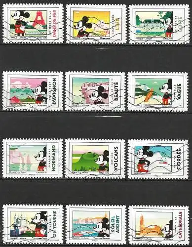 Frankreich 2018 - Mi 7055/66 - YT Ad 1582/93 - Mickey - Komplette Serie