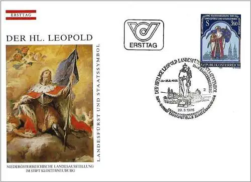 Österreich 1985 - Mi 1808 - YT 1637 - Saint Leopold - FDC