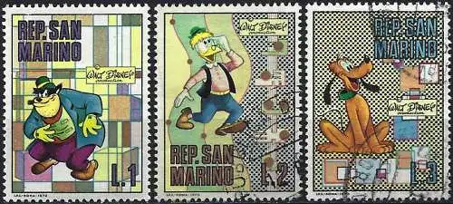 San Marino 1970 - Mi 962/64 - YT 769/71 - Walt Disney 