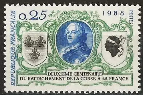 Frankreich 1968 - Mi 1637 - YT 1572 - König Ludwig XV - MNH