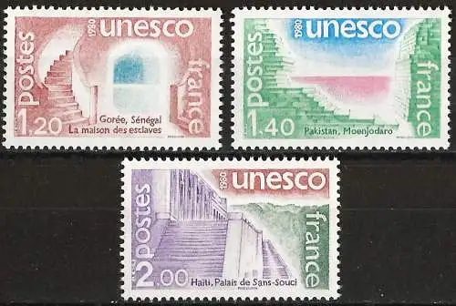 Frankreich 1980 - Mi U 21/23 - YT S 60/62 - Diensmarke : UNESCO - MNH - Komplette Serie