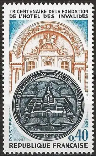 Frankreich 1974 - Mi 1879 - YT 1801 - Hotel des Invalides - MNH