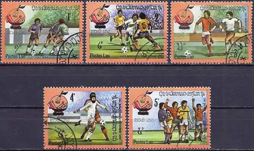 Laos 1982 - Mi 547/51 - YT 400/04 - Fußball-WM in Spanien