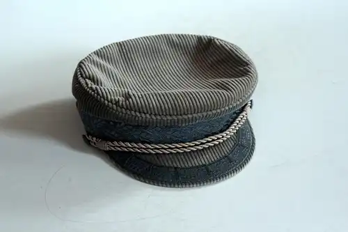 Prinz Heinrich Mütze Seglermütze Herrenmütze grau/braun, sailors cap, vintage aus den 1970ern