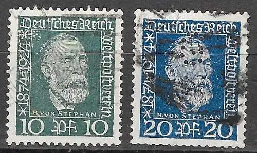 Deutsches Reich 1924 Nr 368 369 Gestempelt (Posten) Ohne Gummierung (*)