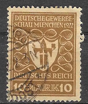 Deutsches Reich 1922 Nr 203 Gestempelt (Posten) Falz / Gummimängel / *