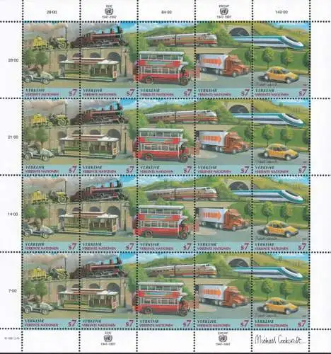 UNO WIEN 1997 Mi-Nr. 231/35 Kleinbogen ** MNH