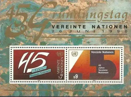 UNO WIEN 1990 Mi-Nr. Block 5 ** MNH