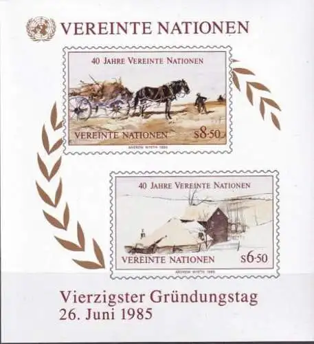 UNO WIEN 1985 Mi-Nr. Block 2 ** MNH