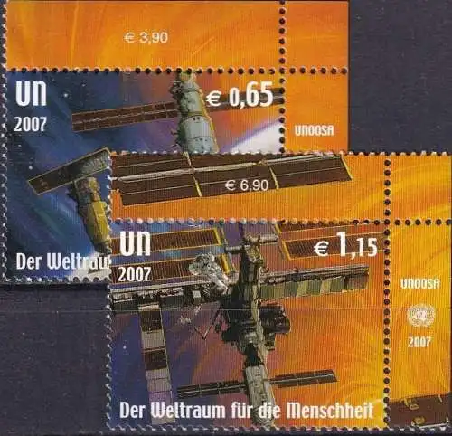 UNO WIEN 2007 Mi-Nr. 518/19 Eckrand ** MNH