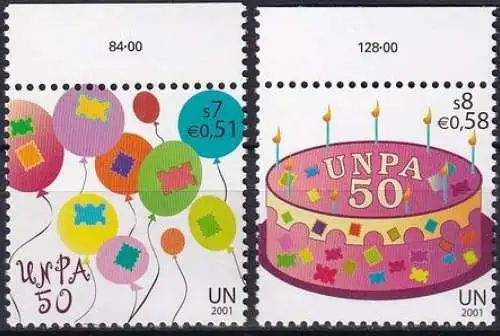 UNO WIEN 2001 Mi-Nr. 342/43 ** MNH