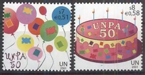 UNO WIEN 2001 Mi-Nr. 342/43 ** MNH