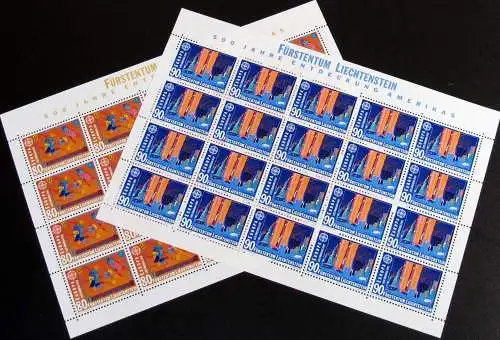 LIECHTENSTEIN 1992 Mi-Nr. 1033/34 Kleinbogen ** MNH