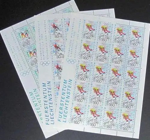 LIECHTENSTEIN 1991 Mi-Nr. 1030/32 Kleinbogen ** MNH