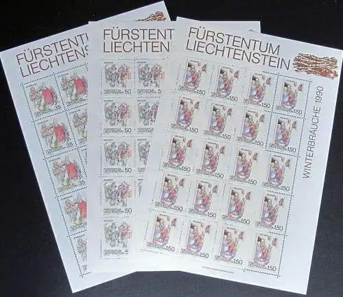 LIECHTENSTEIN 1990 Mi-Nr. 1008/10 Kleinbogen ** MNH