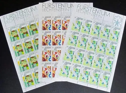 LIECHTENSTEIN 1988 Mi-Nr. 939/41 Kleinbogen ** MNH