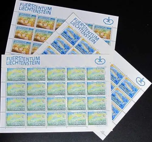 LIECHTENSTEIN 1987 Mi-Nr. 922/24 Kleinbogen ** MNH