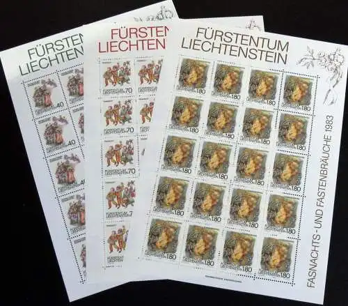 LIECHTENSTEIN 1983 Mi-Nr. 818/20 Kleinbogen ** MNH