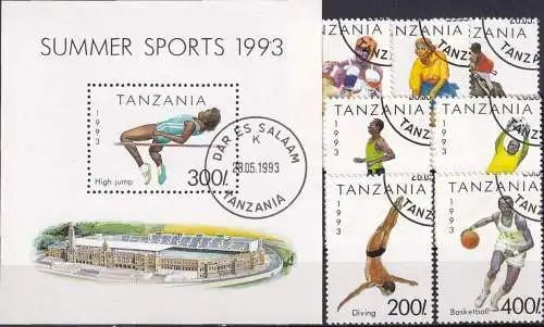 TANZANIA 1993 Mi-Nr. 1467/73 + Block 212 o used