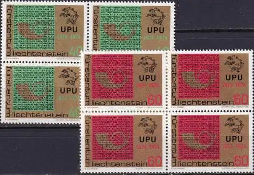 LIECHTENSTEIN 1974 Mi-Nr. 607/08 Viererblock ** MNH