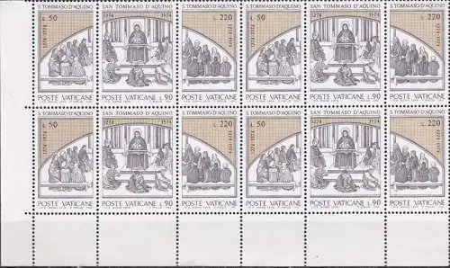 VATIKAN 1974 Mi-Nr. 640/42 Eckrand-Viererblock ** MNH