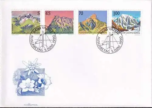 LIECHTENSTEIN 1990 Mi-Nr. 993/96 FDC