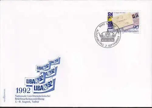 LIECHTENSTEIN 1991 Mi-Nr. 1026 FDC