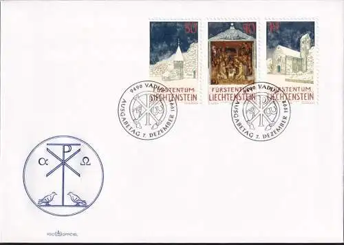 LIECHTENSTEIN 1992 Mi-Nr. 1050/52 FDC