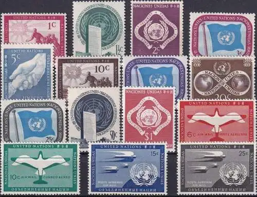 UNO NEW YORK 1951 Mi-Nr. 1-15 kompletter Jahrgang/complete year set ** MNH