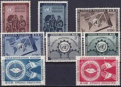 UNO NEW YORK 1953 Mi-Nr. 19-26 kompletter Jahrgang/complete year set ** MNH