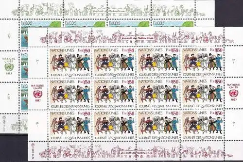 UNO GENF 1987 Mi-Nr. 158/59 Kleinbogen ** MNH