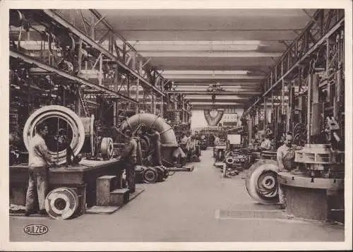 Sulzer Werke Winterthur Postkarte Nr. 7 Halle des Kreiselpumpenwerks