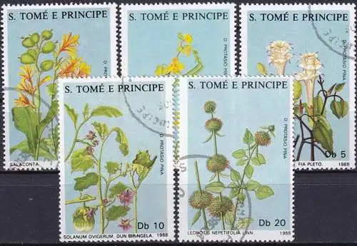 S. TOME E PRINCIPE 1988 Mi-Nr. 1036/40 o used - aus Abo