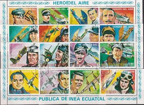 REPUBLICA DE GUINEA ECUATORIAL 1974 Mi-Nr. Helden der Luftfahrt o used - aus Abo