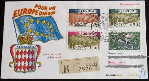 MONACO 1962 Mi-Nr. 695/98 CEPT FDC