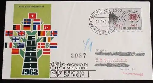 SAN MARINO 1962 Mi-Nr. 749 CEPT FDC