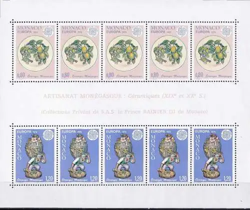 MONACO 1976 Mi-Nr. Block 10 ** MNH - CEPT