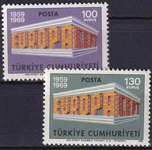 TÜRKEI 1969 Mi-Nr. 2124/25 ** MNH - CEPT