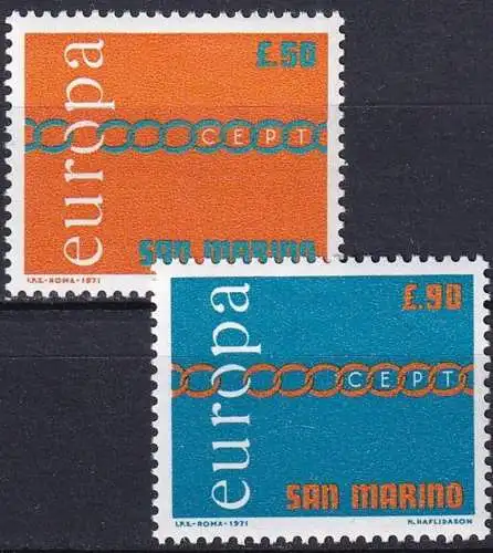 SAN MARINO 1971 Mi-Nr. 975/76 ** MNH - CEPT