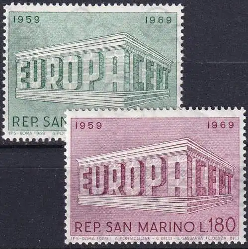 SAN MARINO 1969 Mi-Nr. 925/26 ** MNH - CEPT