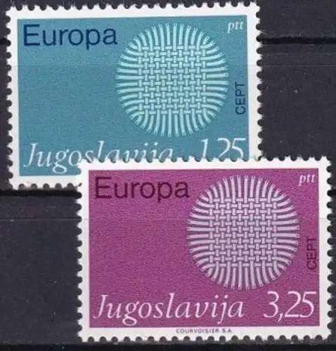 JUGOSLAWIEN 1970 Mi-Nr. 1379/80 ** MNH - CEPT