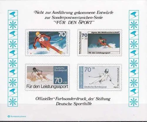 DEUTSCHLAND 1978 Farbsonderdruck der Entwürfe "Für den Sport"