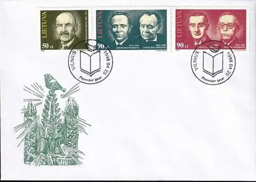 LITAUEN 1998 Mi-Nr. 665/67 FDC