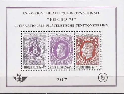 BELGIEN 1970 Mi-Nr. Block 42 ** MNH