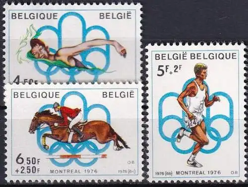 BELGIEN 1976 Mi-Nr. 1852/54 ** MNH