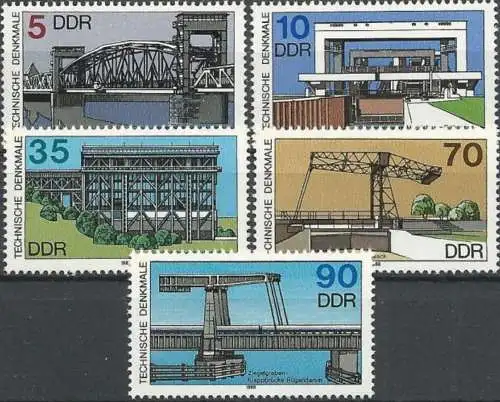 DDR 1988 Mi-Nr. 3203/07 ** MNH